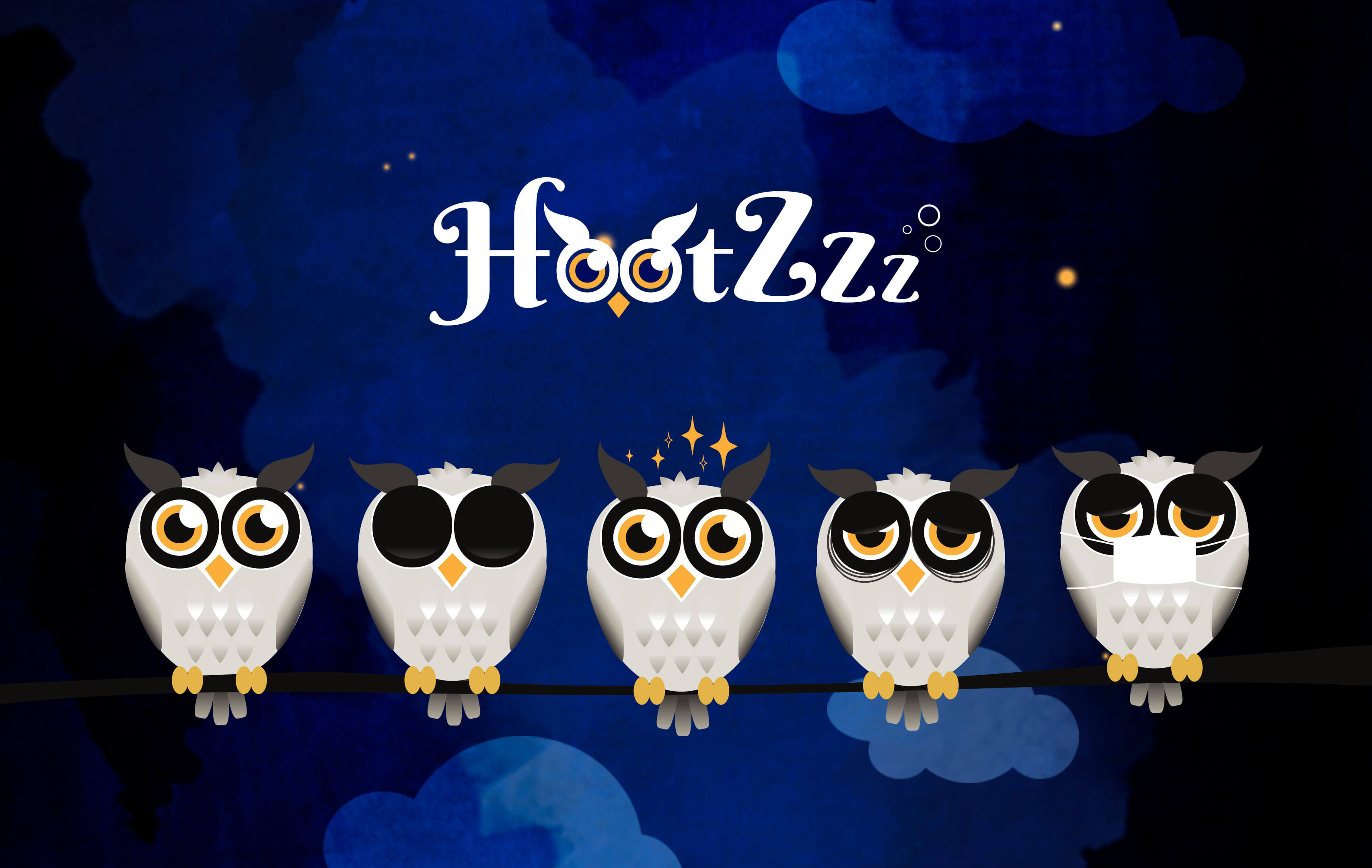 Owl mood states illustration